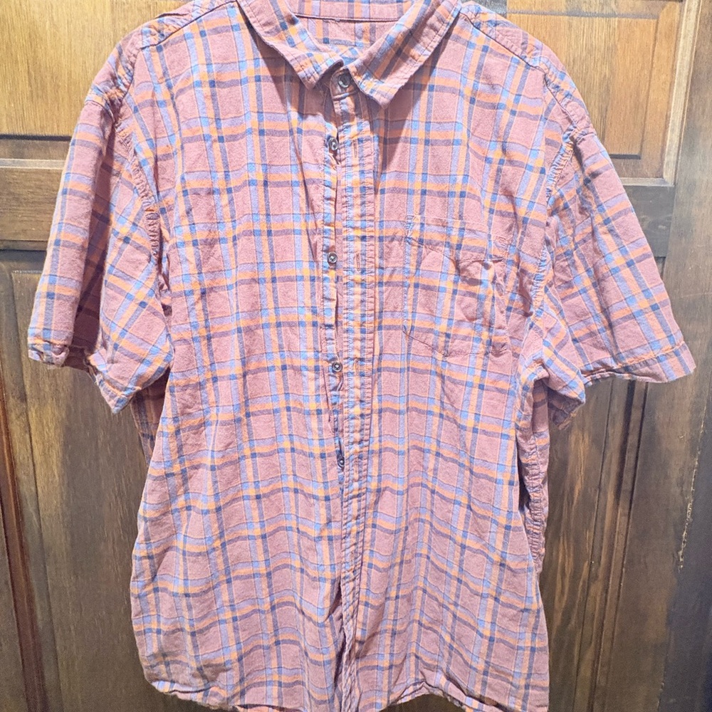 Prana Men's Plaid Short Sleeve Cotton Shirt